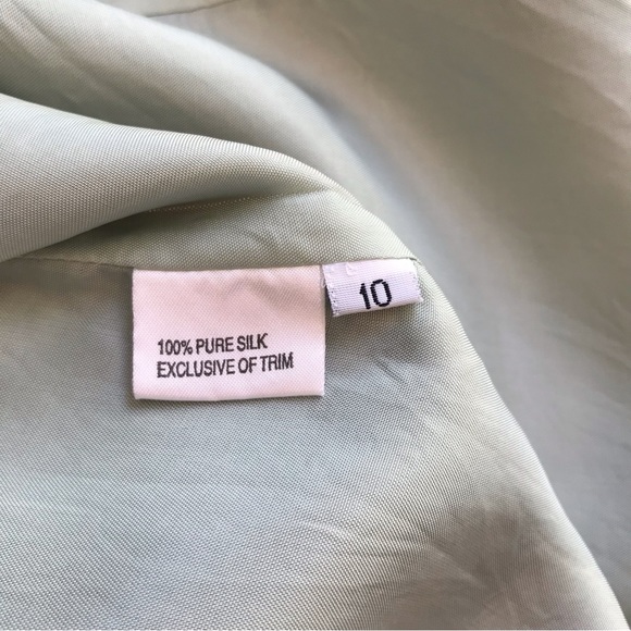 APERITIVE by WERNER | Vintage Tailored 100% Silk Green Mini Skirt Size 10 - Picture 14 of 15